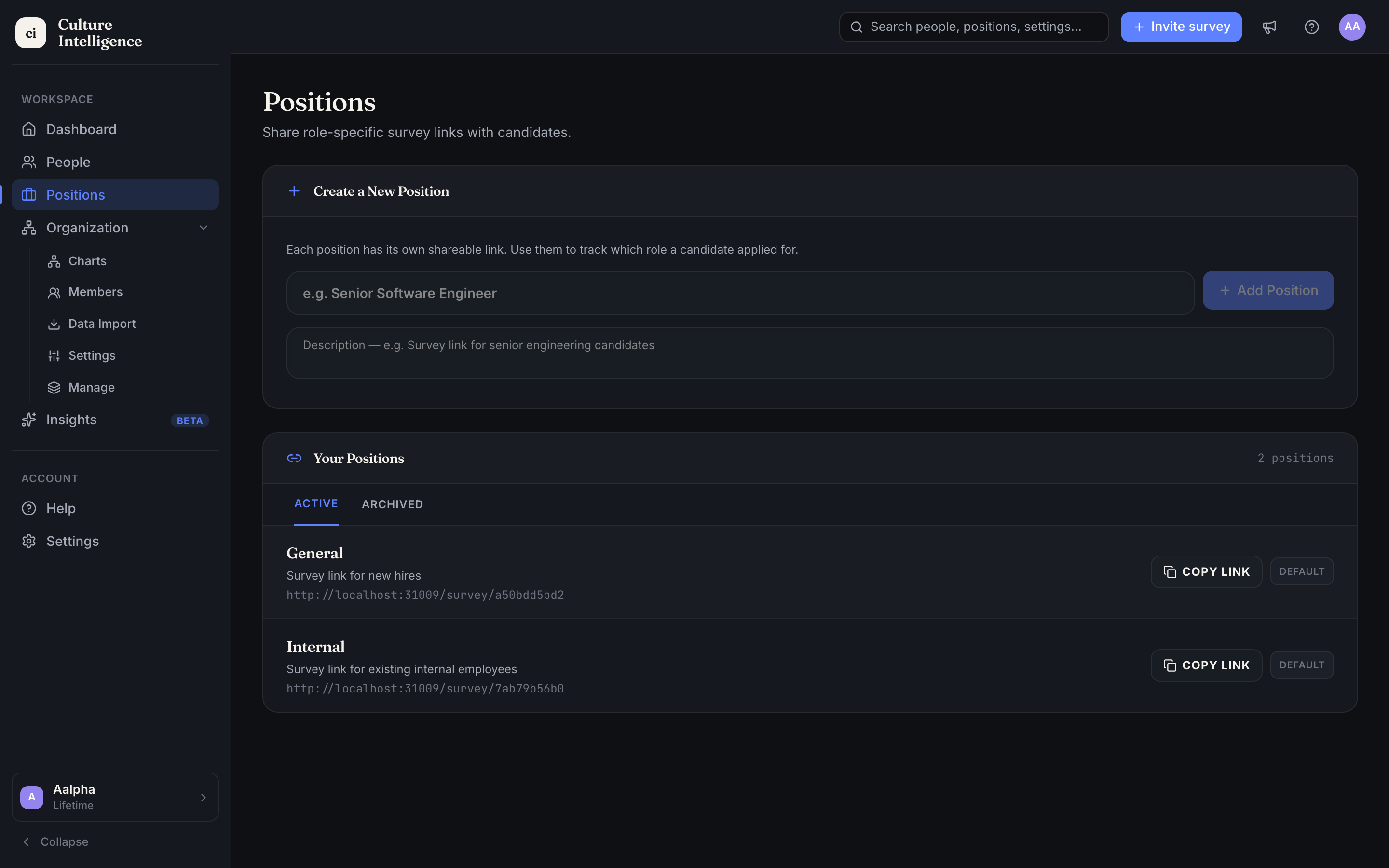 Culture Intelligence Positions